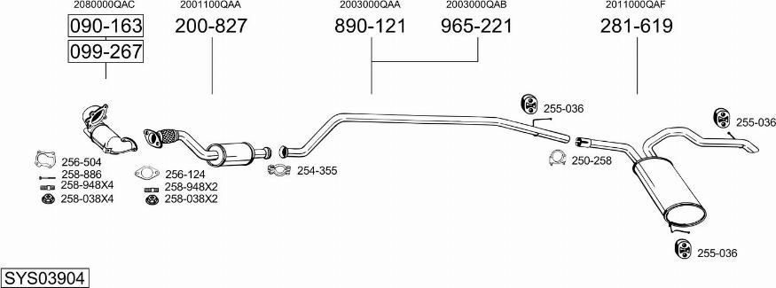 Bosal SYS03904 - Система выпуска ОГ autosila-amz.com