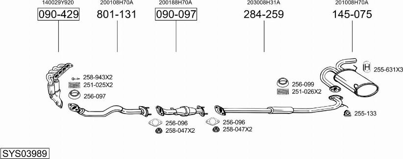 Bosal SYS03989 - Система выпуска ОГ autosila-amz.com