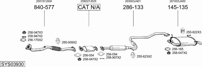 Bosal SYS03930 - Система выпуска ОГ autosila-amz.com