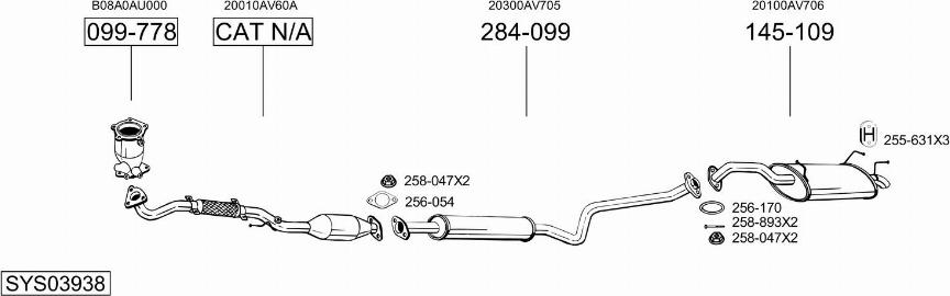 Bosal SYS03938 - Система выпуска ОГ autosila-amz.com