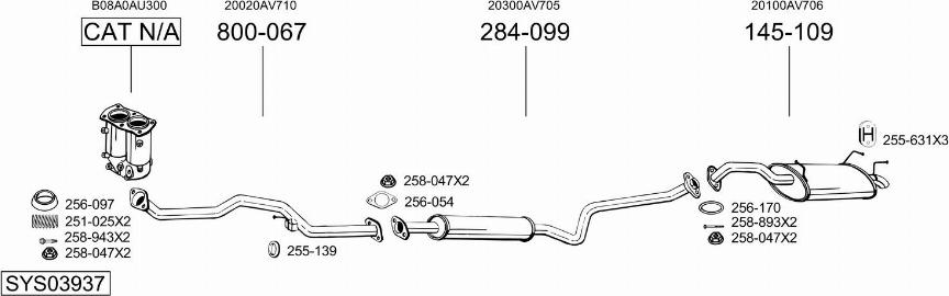 Bosal SYS03937 - Система выпуска ОГ autosila-amz.com