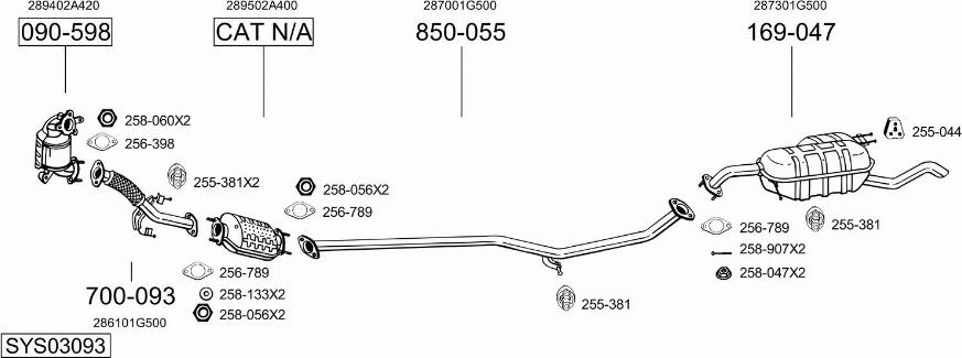 Bosal SYS03093 - Система выпуска ОГ autosila-amz.com