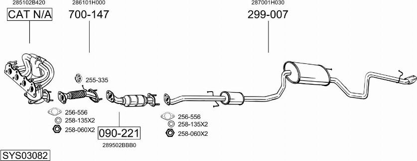 Bosal SYS03082 - Система выпуска ОГ autosila-amz.com