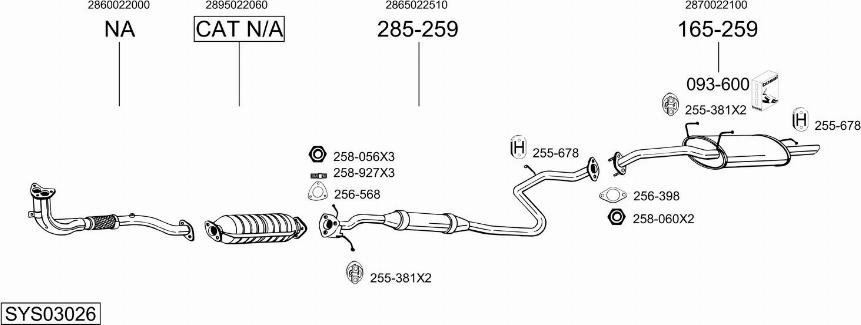 Bosal SYS03026 - Система выпуска ОГ autosila-amz.com