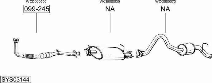 Bosal SYS03144 - Система выпуска ОГ autosila-amz.com