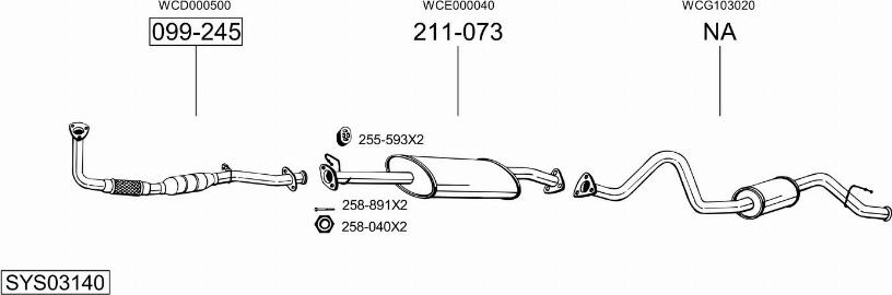 Bosal SYS03140 - Система выпуска ОГ autosila-amz.com