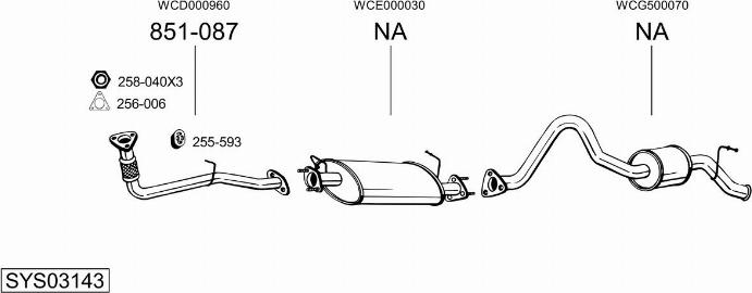 Bosal SYS03143 - Система выпуска ОГ autosila-amz.com