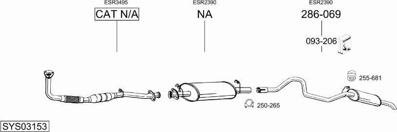 Bosal SYS03153 - Система выпуска ОГ autosila-amz.com