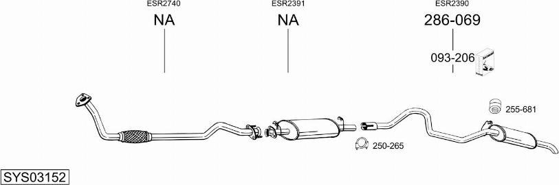 Bosal SYS03152 - Система выпуска ОГ autosila-amz.com