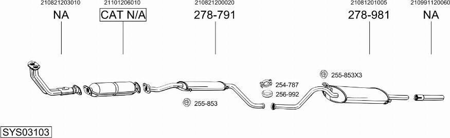 Bosal SYS03103 - Система выпуска ОГ autosila-amz.com