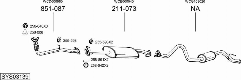 Bosal SYS03139 - Система выпуска ОГ autosila-amz.com