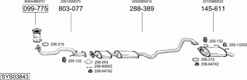 Bosal SYS03843 - Система выпуска ОГ autosila-amz.com