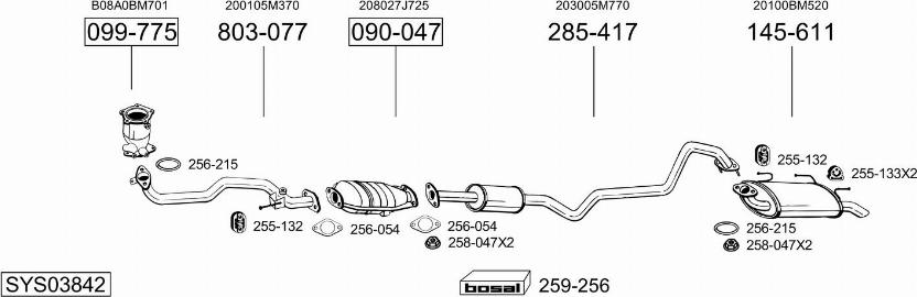 Bosal SYS03842 - Система выпуска ОГ autosila-amz.com