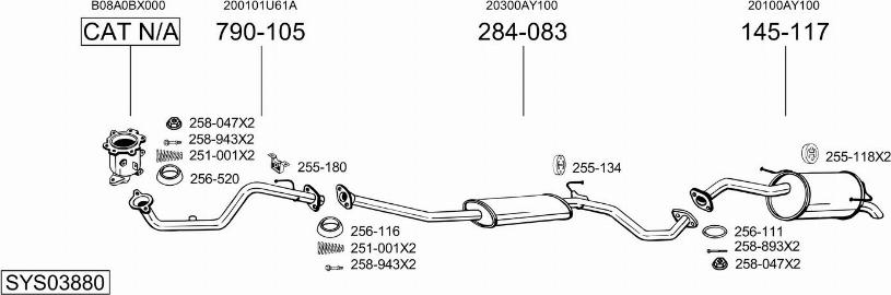 Bosal SYS03880 - Система выпуска ОГ autosila-amz.com