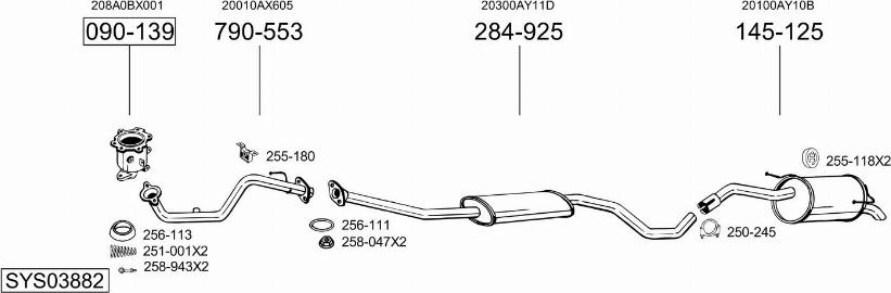 Bosal SYS03882 - Система выпуска ОГ autosila-amz.com