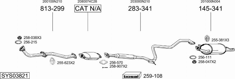 Bosal SYS03821 - Система выпуска ОГ autosila-amz.com