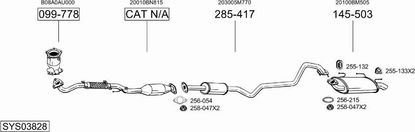 Bosal SYS03828 - Система выпуска ОГ autosila-amz.com