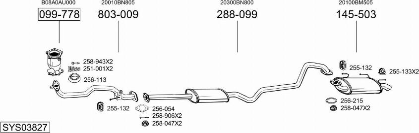 Bosal SYS03827 - Система выпуска ОГ autosila-amz.com