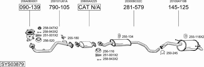 Bosal SYS03879 - Система выпуска ОГ autosila-amz.com