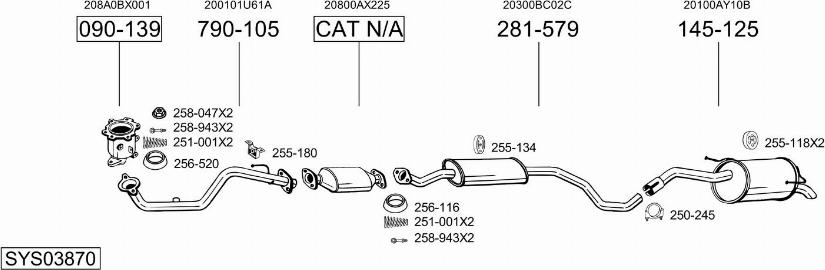 Bosal SYS03870 - Система выпуска ОГ autosila-amz.com