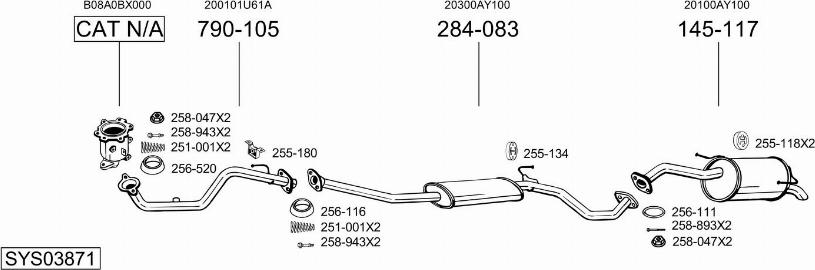 Bosal SYS03871 - Система выпуска ОГ autosila-amz.com