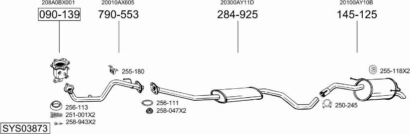 Bosal SYS03873 - Система выпуска ОГ autosila-amz.com