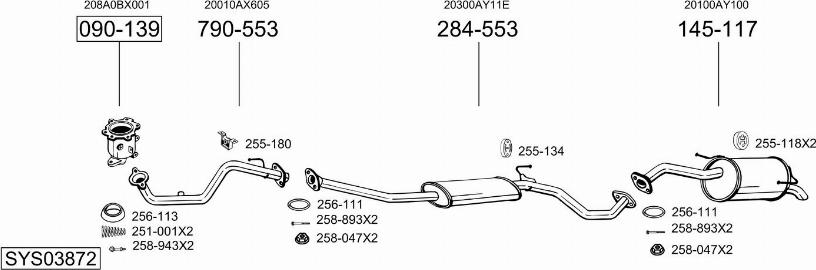 Bosal SYS03872 - Система выпуска ОГ autosila-amz.com