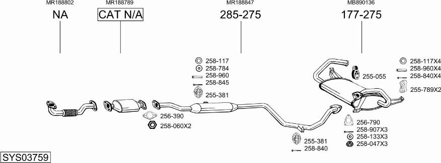 Bosal SYS03759 - Система выпуска ОГ autosila-amz.com