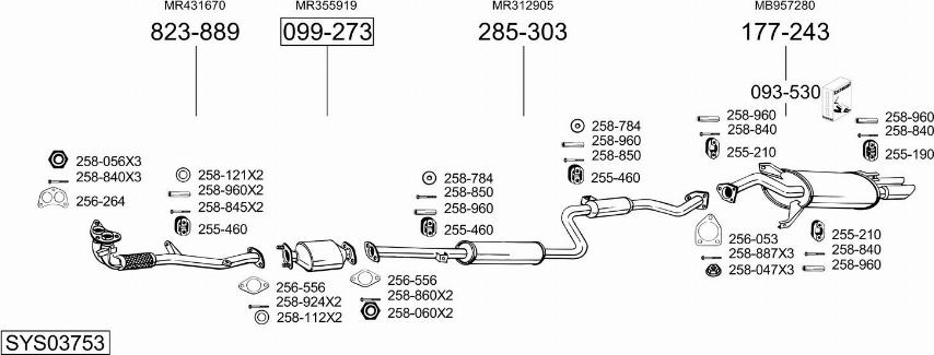 Bosal SYS03753 - Система выпуска ОГ autosila-amz.com