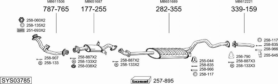 Bosal SYS03785 - Система выпуска ОГ autosila-amz.com