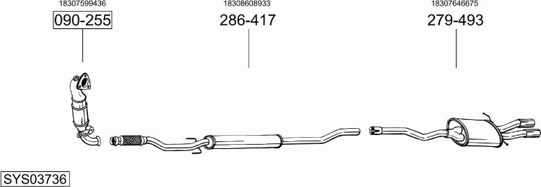 Bosal SYS03736 - Система выпуска ОГ autosila-amz.com