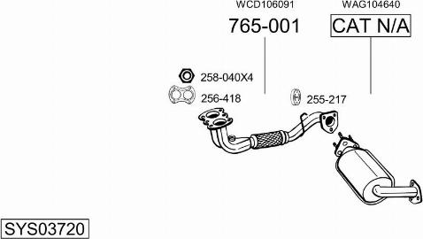 Bosal SYS03720 - Система выпуска ОГ autosila-amz.com