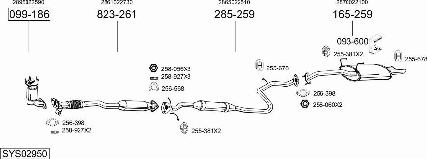 Bosal SYS02950 - Система выпуска ОГ autosila-amz.com