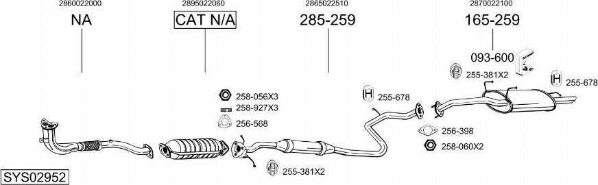 Bosal SYS02952 - Система выпуска ОГ autosila-amz.com