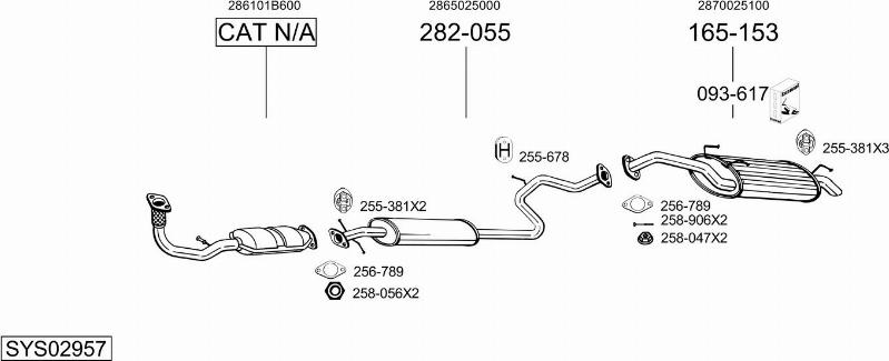 Bosal SYS02957 - Система выпуска ОГ autosila-amz.com