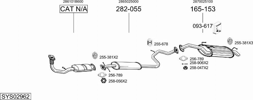 Bosal SYS02962 - Система выпуска ОГ autosila-amz.com