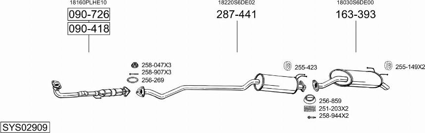 Bosal SYS02909 - Система выпуска ОГ autosila-amz.com