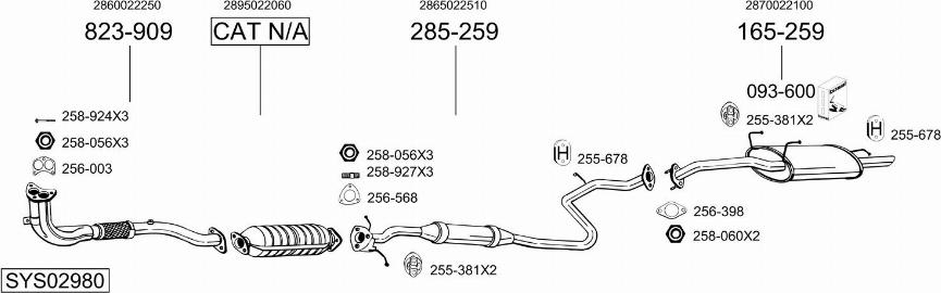 Bosal SYS02980 - Система выпуска ОГ autosila-amz.com