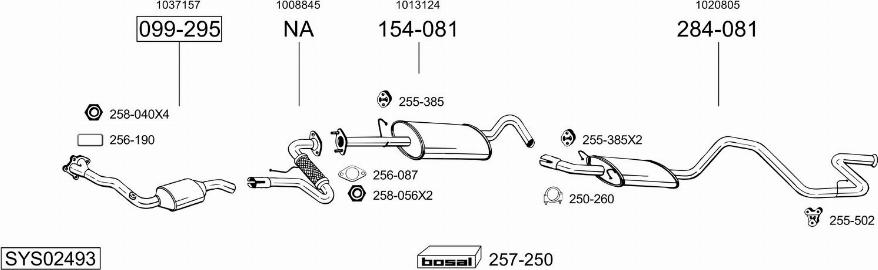 Bosal SYS02493 - Система выпуска ОГ autosila-amz.com