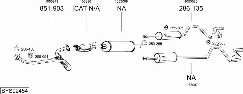 Bosal SYS02454 - Система выпуска ОГ autosila-amz.com