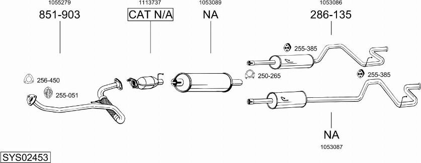 Bosal SYS02453 - Система выпуска ОГ autosila-amz.com