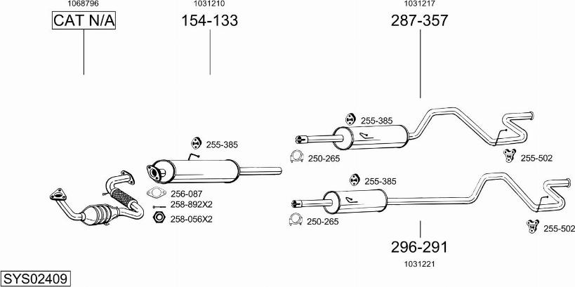 Bosal SYS02409 - Система выпуска ОГ autosila-amz.com