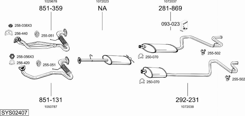 Bosal SYS02407 - Система выпуска ОГ autosila-amz.com