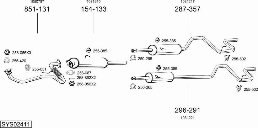 Bosal SYS02411 - Система выпуска ОГ autosila-amz.com