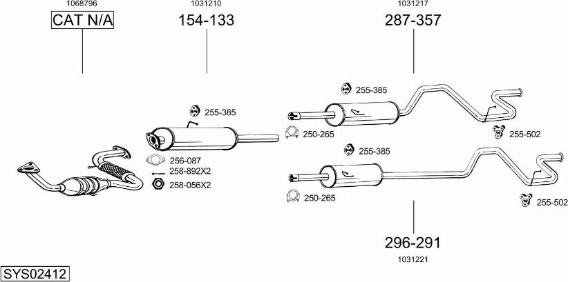 Bosal SYS02412 - Система выпуска ОГ autosila-amz.com