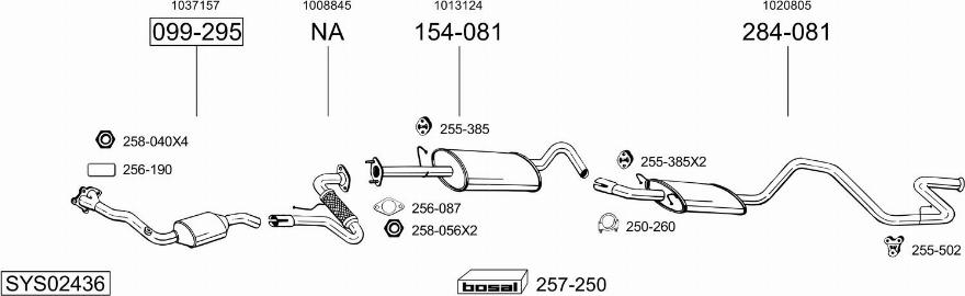 Bosal SYS02436 - Система выпуска ОГ autosila-amz.com