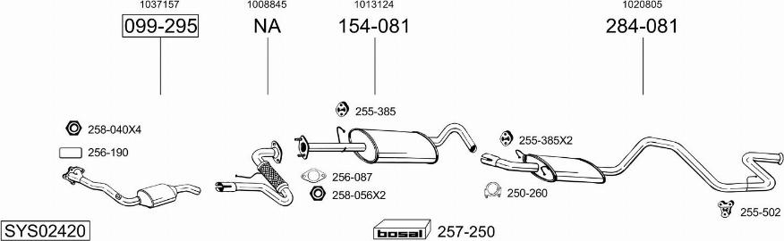 Bosal SYS02420 - Система выпуска ОГ autosila-amz.com