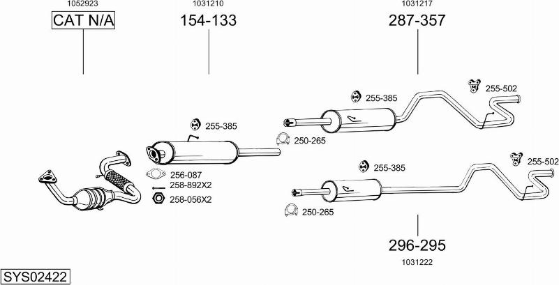 Bosal SYS02422 - Система выпуска ОГ autosila-amz.com