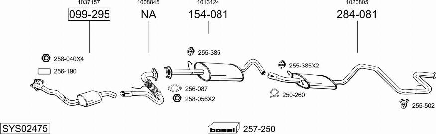 Bosal SYS02475 - Система выпуска ОГ autosila-amz.com