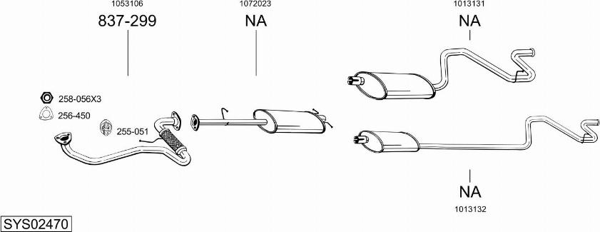 Bosal SYS02470 - Система выпуска ОГ autosila-amz.com